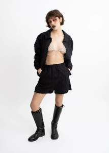 Laurence Sabrine: Sample bomber jacket/ shorts suit set