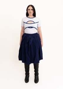 Baby Tee- white/ blue