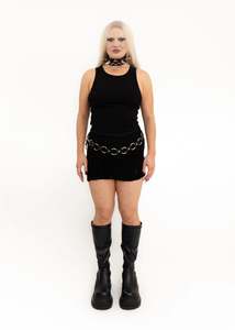 Spit Tank- black on black