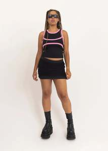 Spit Tank- black/ pink