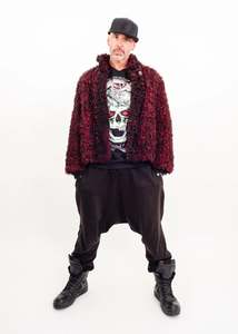 Goth poodle curly fleece jacket