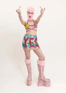 YE$ sequinned mini skirt