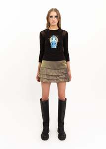 Independent Designer: Maleficent Liquid Ruffle Mini Skirt