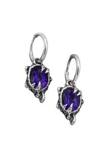 Jewellery: Primordial Hoop Earrings- Amethyst