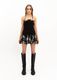 Wool tartan drop waist mini skirt