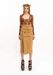 Trench coat midi skirt