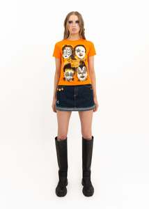 Kiss Punk Baby tee- orange