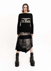 Curated Vintage: Graphic printed two piece top and skirt set