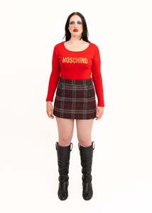 Skirts: Wool-blend tartan mini skirt