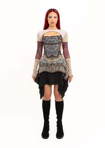 Filigree/ lotus screen printed bolero