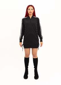 Lace up track jacket/ mini dress