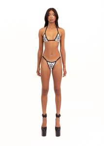 Astro Princess: Spiderweb Micro Thong Bikini Bottoms- White