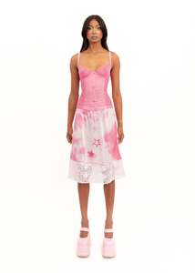 Upcycled vintage slip skirt- pink