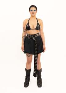 Exomorph By Gemma Proebst: Puncture Spiked Leather Bikini Top