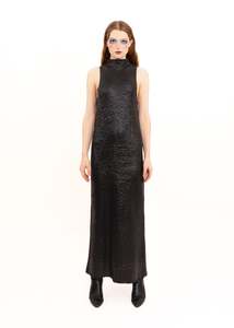 Gloss coated knit maxi dress