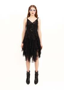 Dresses: Ruffle babydoll dress with lace slip