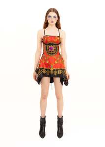 Dresses: Odyssey Scarf Dress- red jewellery print