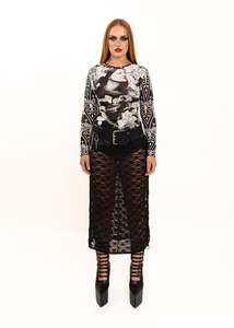 Office Goth Leather Skirt Belt with charms