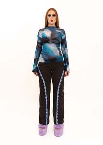 Day Dream Long Sleeve Mesh Top- Ripple