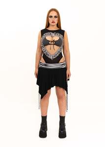 Heart Cut Out Leotard- Black