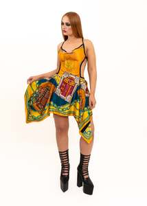 Independent Designer: Odyssey Silk Scarf Dress- marigold