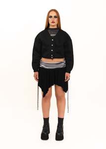 Cropped perforated mesh bomber jacket