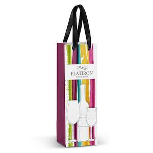 Gift Bags: Champagne Ribbon Handle Paper Bag - Full Colour