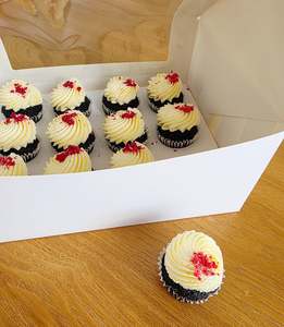 The Sweet Bloom Collection: 12 Mini Chocolate & Raspberry Cupcakes