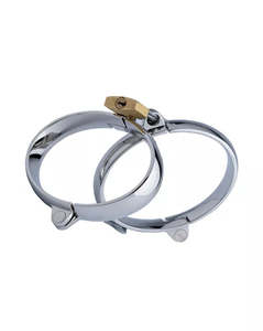 Bondage 1: Kink - Silver Cuffs with Padlock 50mm x 67mm Weight 138g