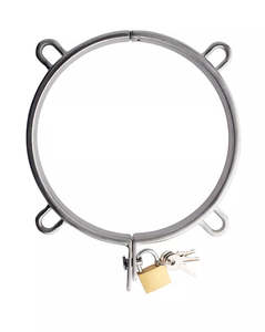 Bondage 1: Kink - Stainless Steel Neck Collar with padlock 132mm Weight 500g