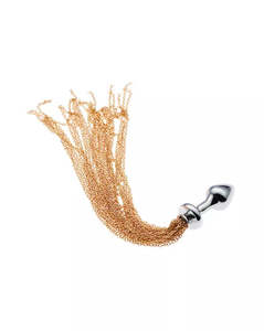 Kink anal Plug - Gold Tassle 11 inch