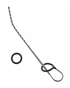 Kink - Stainless Steel balls Penis Plug with Silicone Ring 270mm x 8mm Weight 70g