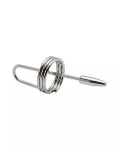 Cock Rings 1: Kink - Stainless Steel Ring and Penis Plug 98mm x 8mm Ring 30mm Weight 32g
