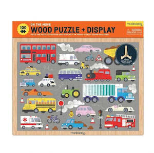 Toys: Mudpuppy Wooden Puzzle - Vehicles on the Move 100pc