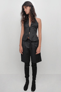 Tops: Ring Top | Grey Pinstripe