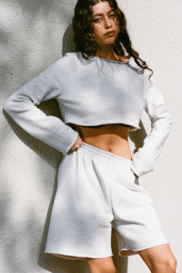 Joanna Crop Sweatshirt | Ash Grey