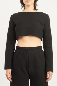 Joanna Crop Sweatshirt | Black