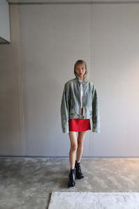 Womens Shorts: Wool Skirt | Red