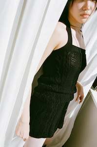 Womens Shorts: Aran Knitted Shorts | Black