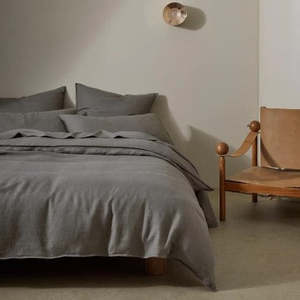 Bedding: Ravello Linen Sheet - Charcoal