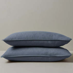 Bedroom Homeware: Ravello Linen Pillowcase - Denim