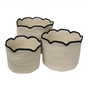 Scalloped Jute Basket Set of 3