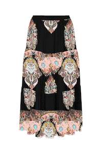 Womens Skirts: Lollys Laundry - Morning Midi Skirt - Flower Print