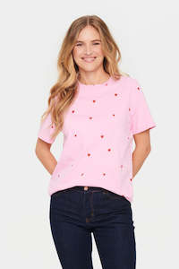 Womens Tops: Saint Tropez - Bonbon Flame Hearts T-shirt