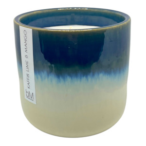 Ceramic Candles: Ceramic Navy Cream - Kaffir Lime Mango