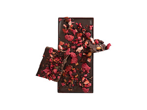 Charlotte Piper Handmade Chocolates: Charlotte Piper Dark Chocolate Bar 50g - Mixed Berry