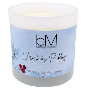 LIMITED EDITION White Glass Double Wick Candle - Christmas Pudding