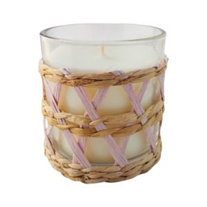 Candles: Wicker Bloom Pink - Watermelon