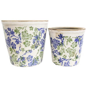 Lavida: Planter S/2 Botanical Blue