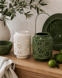 Products: Wash Enameled Floral Lantern